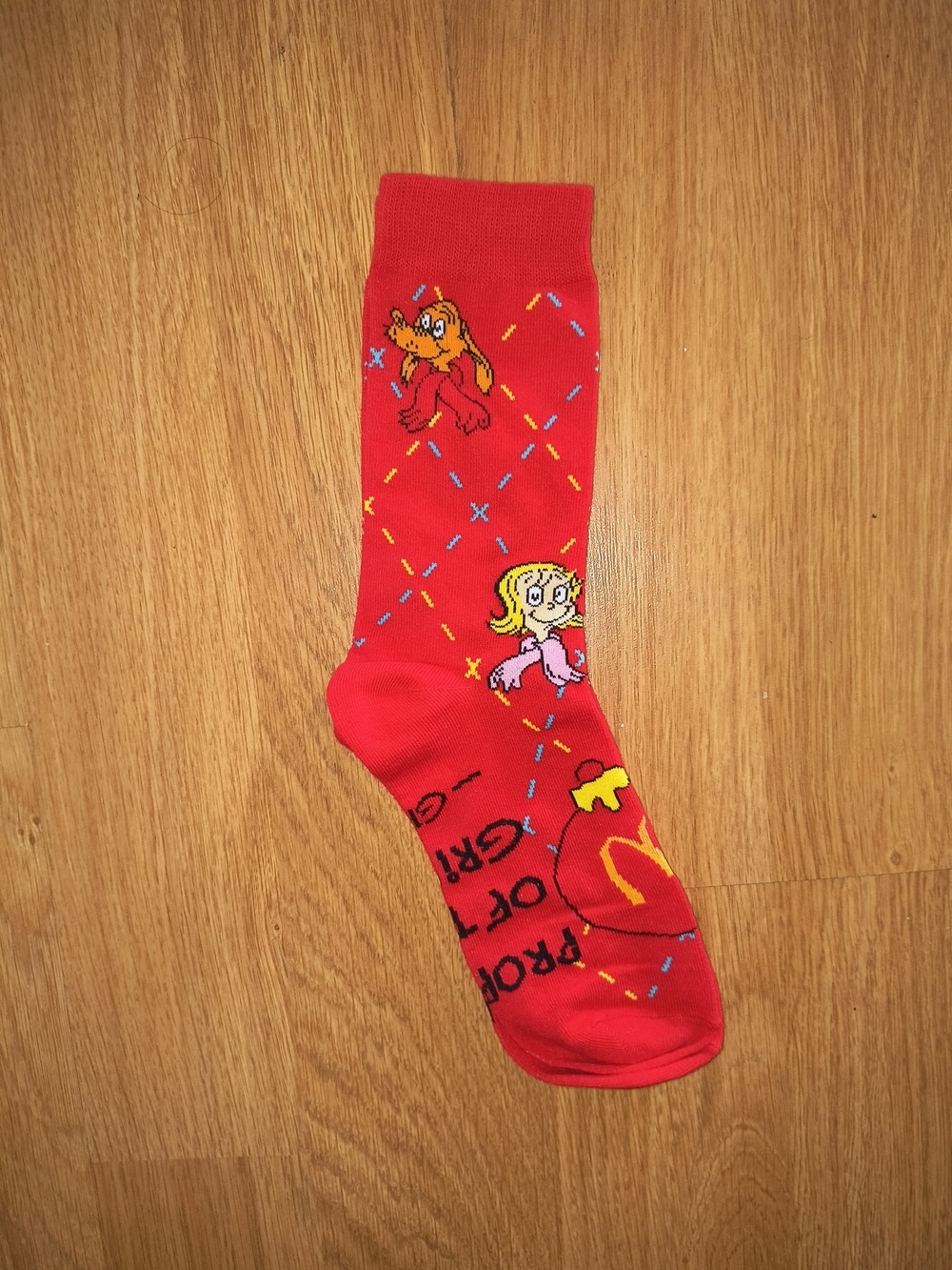 McDonald's Red Crew Socks with Grinch Characters OS